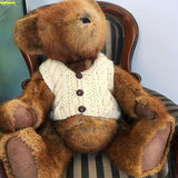 100% wool aran cable vest for teddy 18-24 inch tall