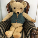 Green 100% wool vest for teddy 14-20 inch bear